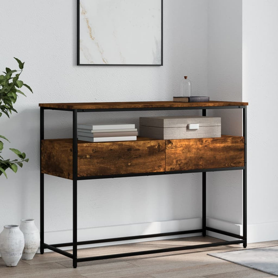 Wandtafel 100X40X75 Cm Bewerkt Hout Gerookt Eikenkleurig