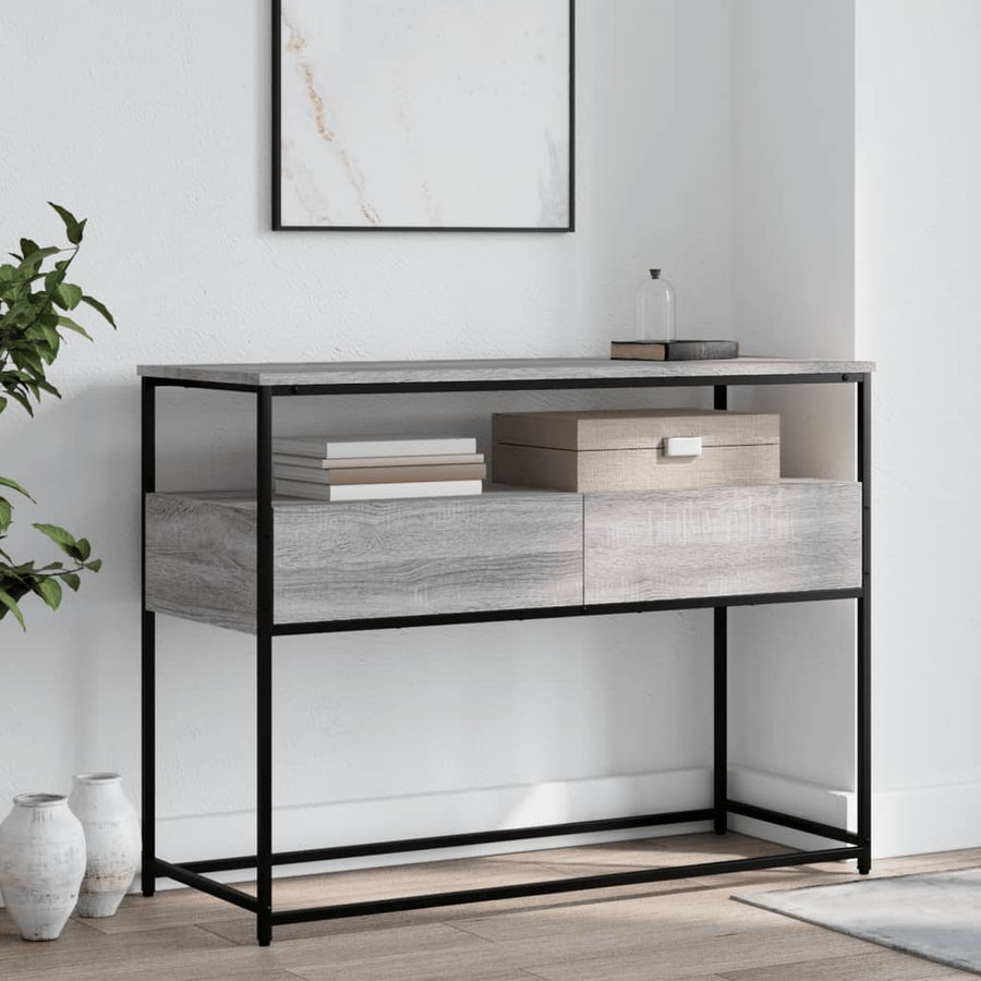 Wandtafel 100X40X75 Cm Bewerkt Hout Grijs Sonoma Eikenkleurig