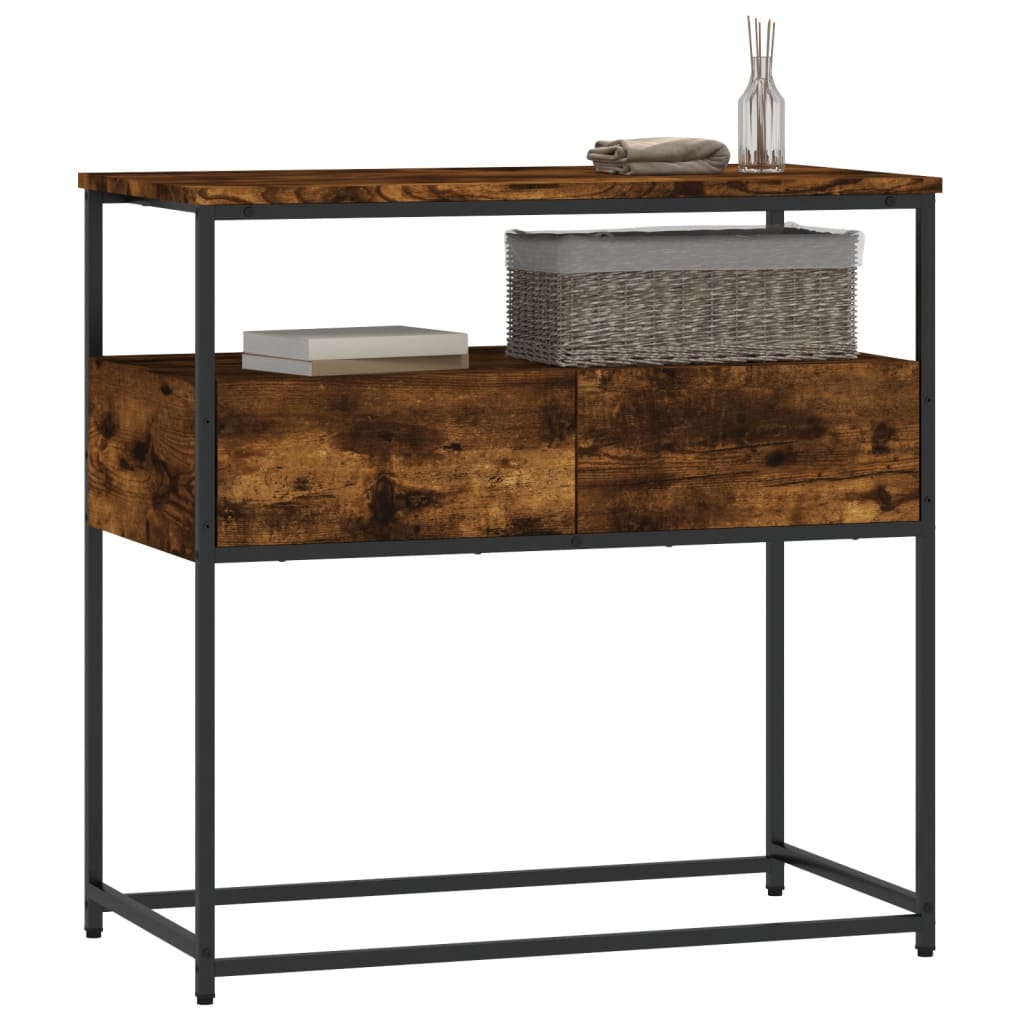 Wandtafel 75X40X75 Cm Bewerkt Hout Gerookt Eikenkleurig
