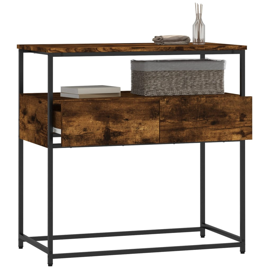 Wandtafel 75X40X75 Cm Bewerkt Hout Gerookt Eikenkleurig