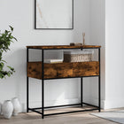 Wandtafel 75x40x75 cm bewerkt hout gerookt eiken