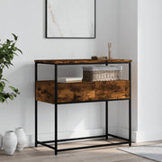 Wandtafel 75x40x75 cm bewerkt hout gerookt eiken