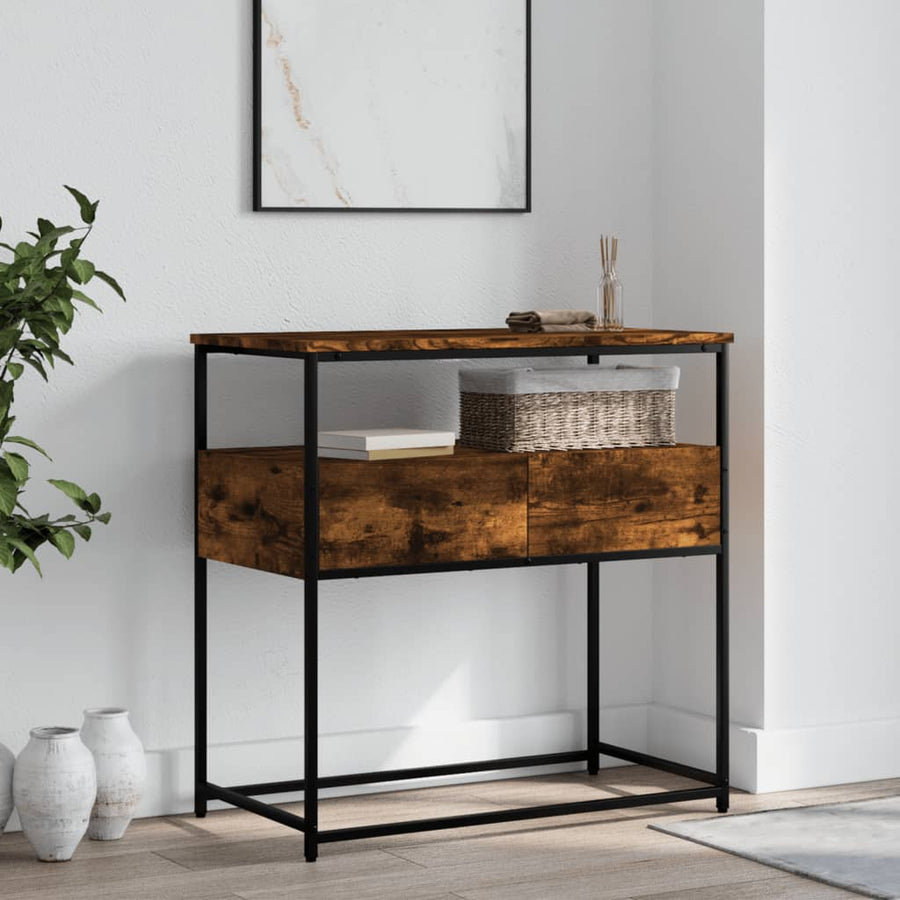 Wandtafel 75X40X75 Cm Bewerkt Hout Gerookt Eikenkleurig