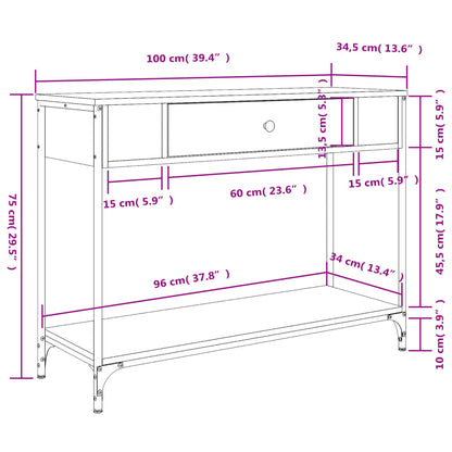 Wandtafel 00X34,5X75 Cm Bewerkt Hout Kleurig 100 x 34.5 x 75 cm Sonoma eiken
