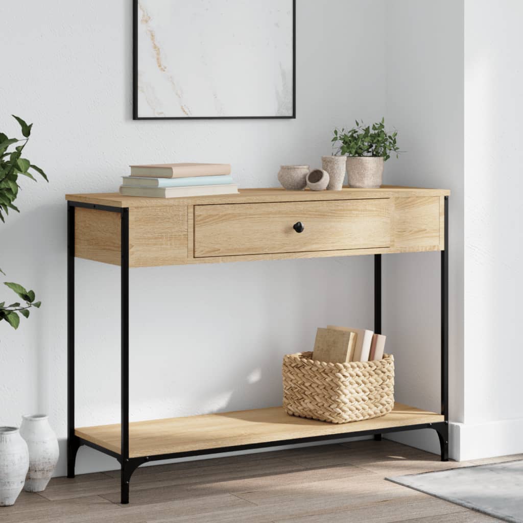 Wandtafel 00X34,5X75 Cm Bewerkt Hout Kleurig 100 x 34.5 x 75 cm Sonoma eiken