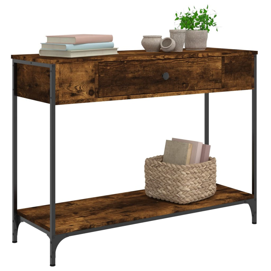 Wandtafel 100X34,5X75 Cm Bewerkt Hout Gerookt Eikenkleurig