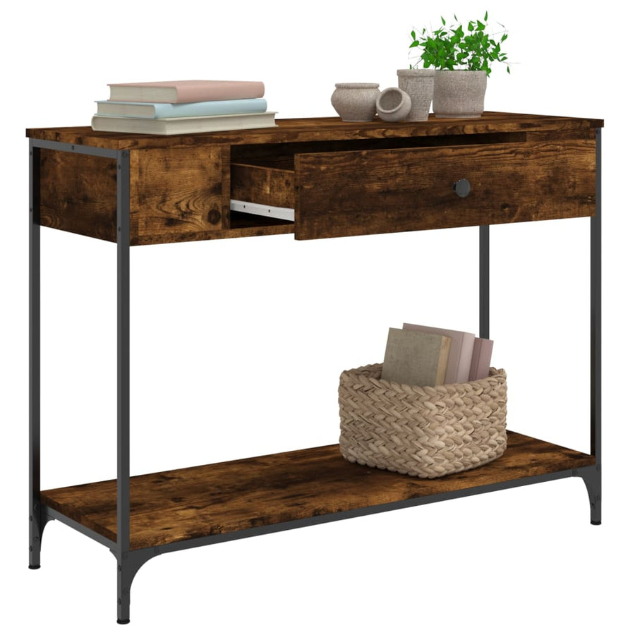 Wandtafel 100X34,5X75 Cm Bewerkt Hout Gerookt Eikenkleurig