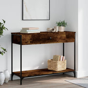 Wandtafel 100x34,5x75 cm bewerkt hout gerookt eiken