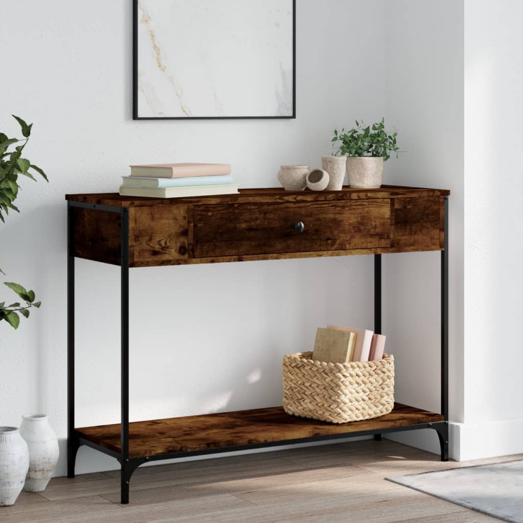 Wandtafel 100X34,5X75 Cm Bewerkt Hout Gerookt Eikenkleurig
