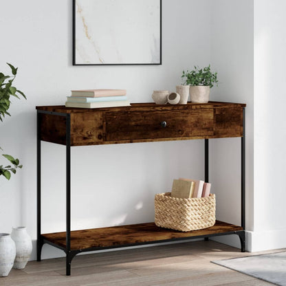 Wandtafel 100X34,5X75 Cm Bewerkt Hout Gerookt Eikenkleurig