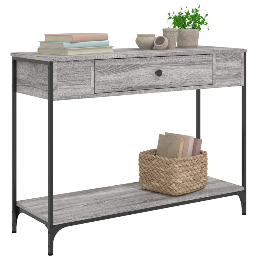 Wandtafel 100X34,5X75 Cm Bewerkt Hout Grijs Sonoma Eikenkleurig