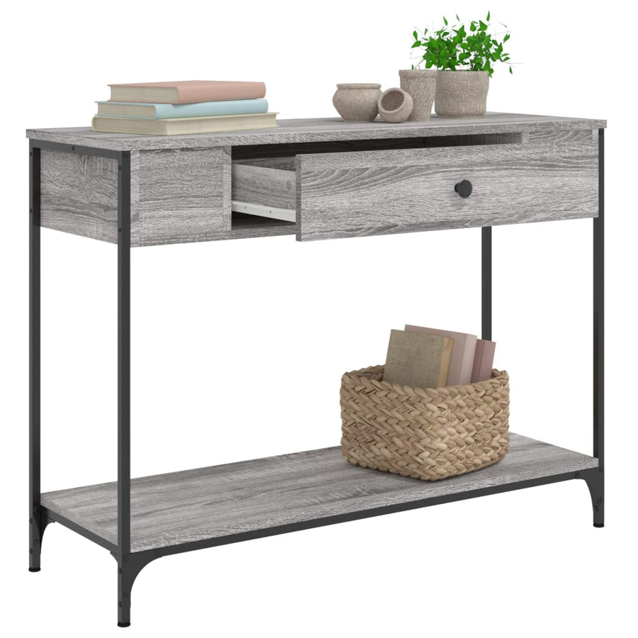 Wandtafel 100X34,5X75 Cm Bewerkt Hout Grijs Sonoma Eikenkleurig