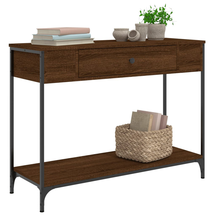Wandtafel 100X34,5X75 Cm Bewerkt Hout Bruin Eikenkleur