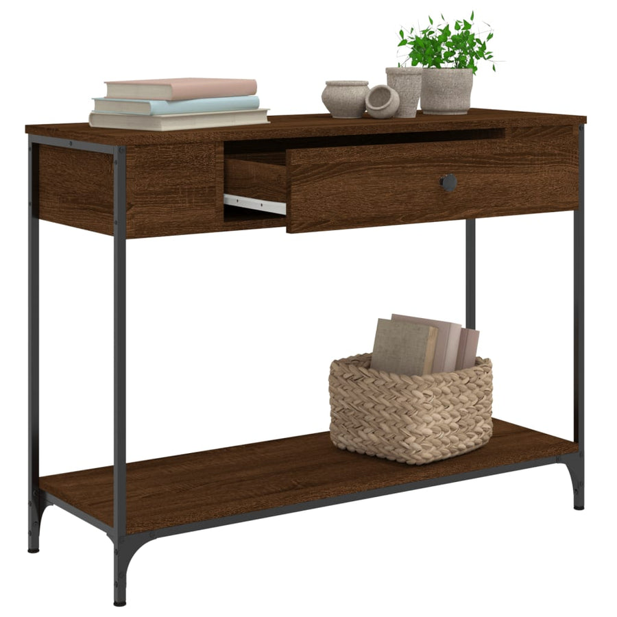 Wandtafel 100X34,5X75 Cm Bewerkt Hout Bruin Eikenkleur
