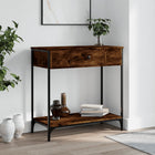 Console table 75x34.5x75 cm engineered wood smoked oak color