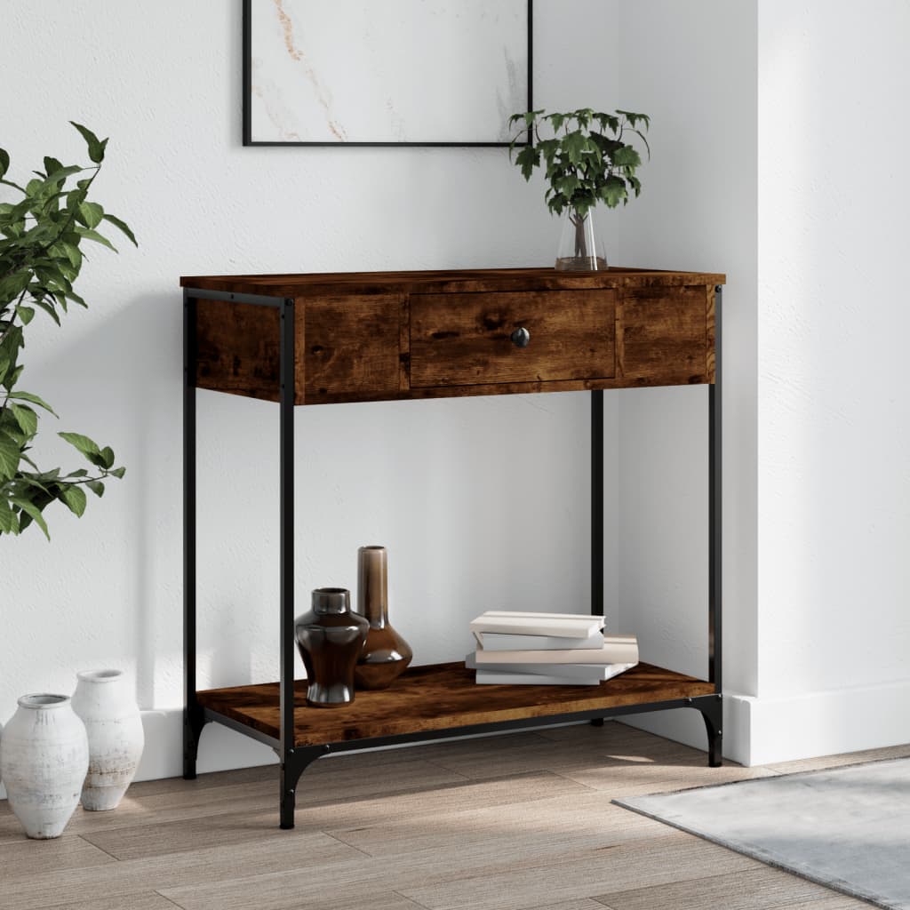 Wandtafel 75X34,5X75 Cm Bewerkt Hout Gerookt Eikenkleurig