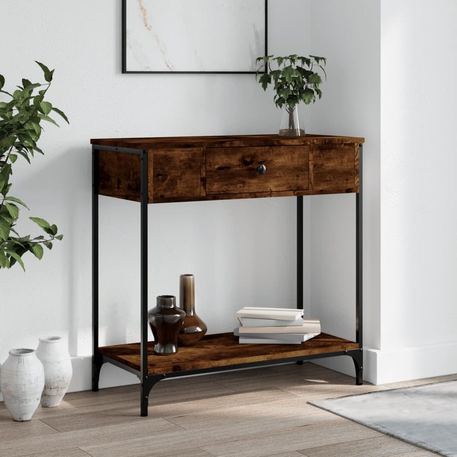 Wandtafel 75X34,5X75 Cm Bewerkt Hout Gerookt Eikenkleurig