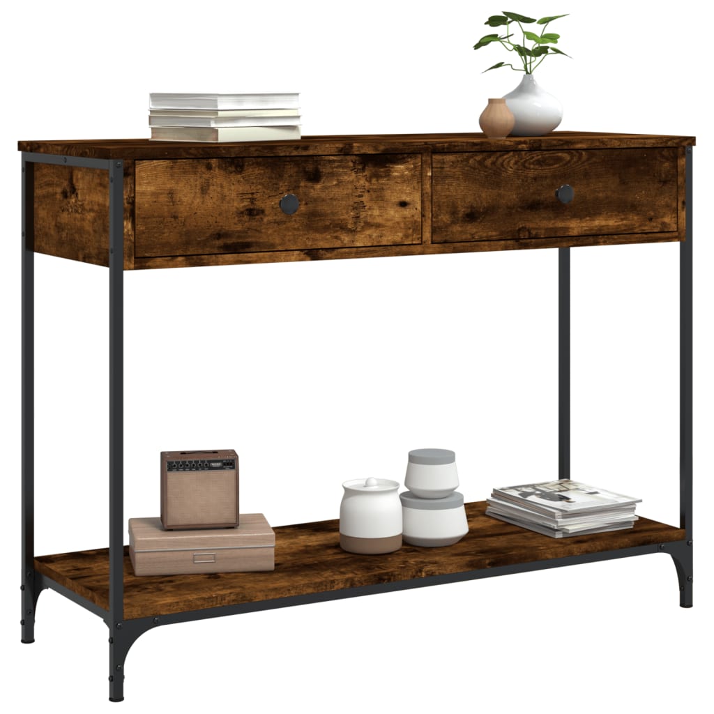 Wandtafel 100X34,5X75 Cm Bewerkt Hout Gerookt Eikenkleurig
