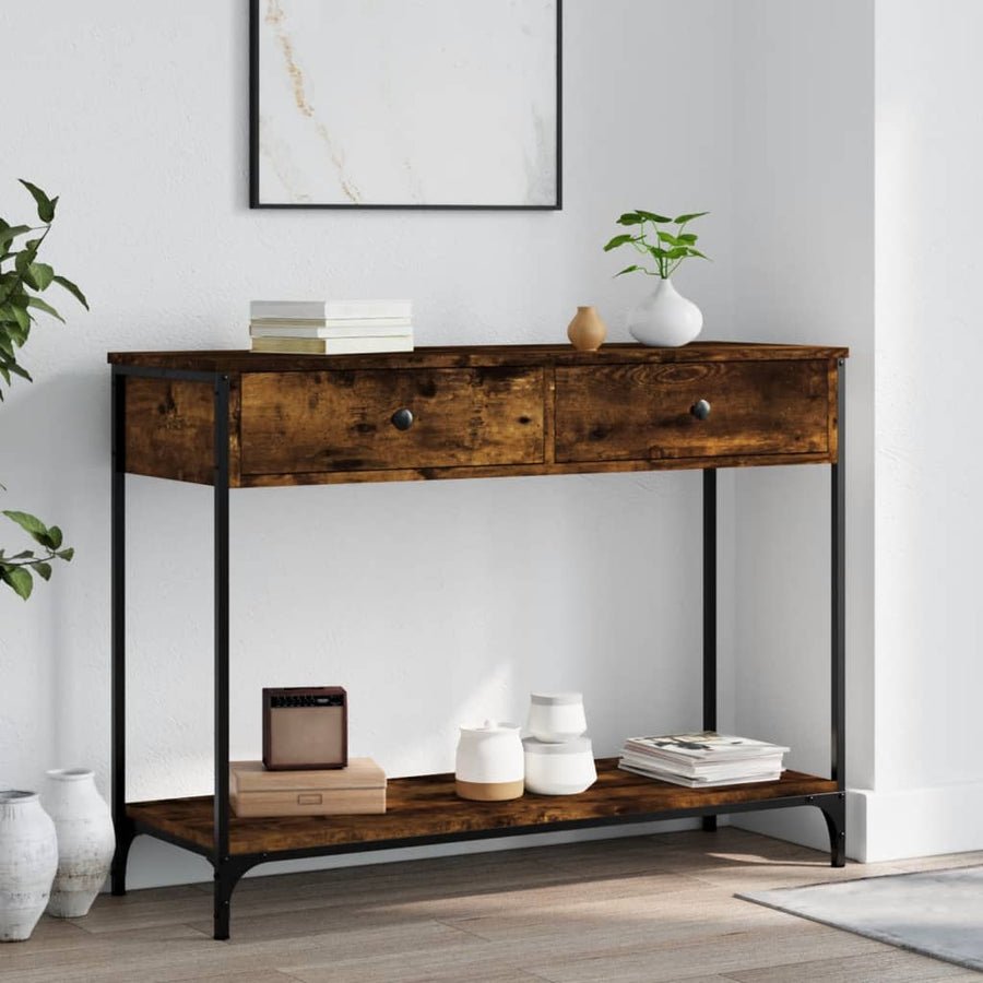 Wandtafel 100X34,5X75 Cm Bewerkt Hout Gerookt Eikenkleurig
