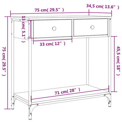 Wandtafel 75X34,5X75 Cm Bewerkt Hout Sonoma Eikenkleurig 1 75 x 34.5 x 75 cm
