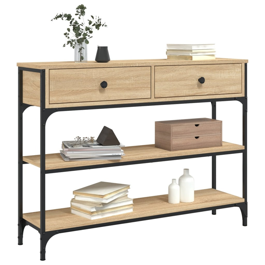 Wandtafel Bewerkt Hout Kleurig 100 x 25 x 75 cm Sonoma eiken
