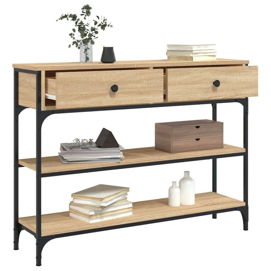 Wandtafel Bewerkt Hout Kleurig 100 x 25 x 75 cm Sonoma eiken