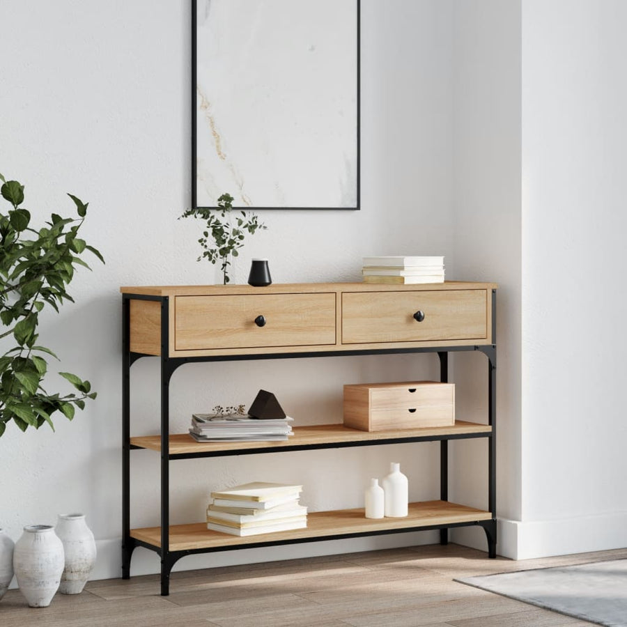 Wandtafel Bewerkt Hout Kleurig 100 x 25 x 75 cm Sonoma eiken