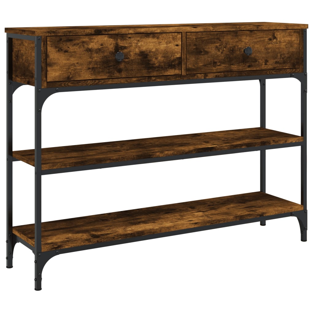 Wandtafel 100X25X75 Cm Bewerkt Hout Gerookt Eikenkleurig