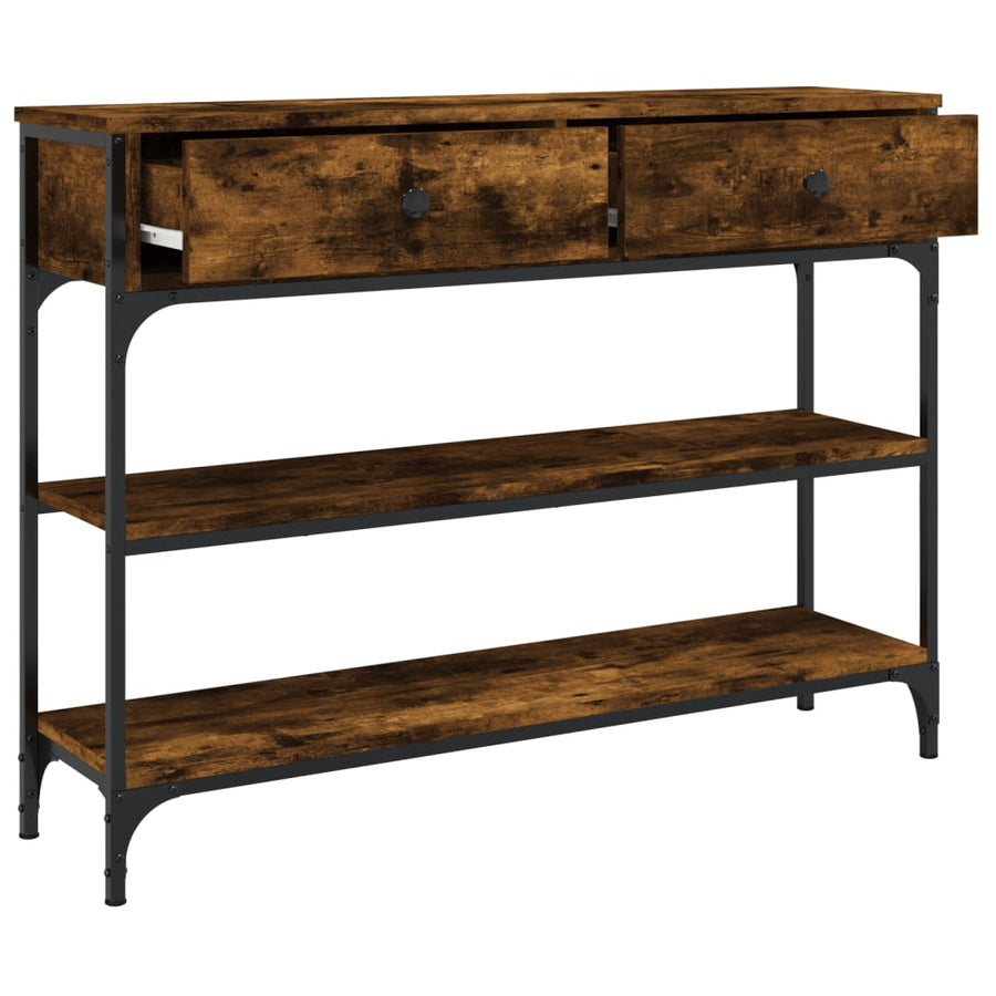 Wandtafel 100X25X75 Cm Bewerkt Hout Gerookt Eikenkleurig