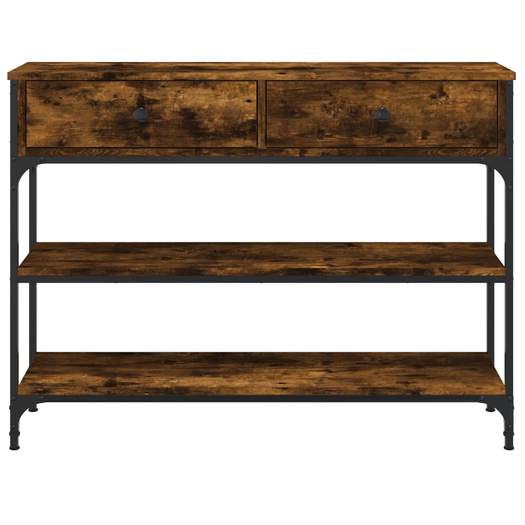Wandtafel 100X25X75 Cm Bewerkt Hout Gerookt Eikenkleurig