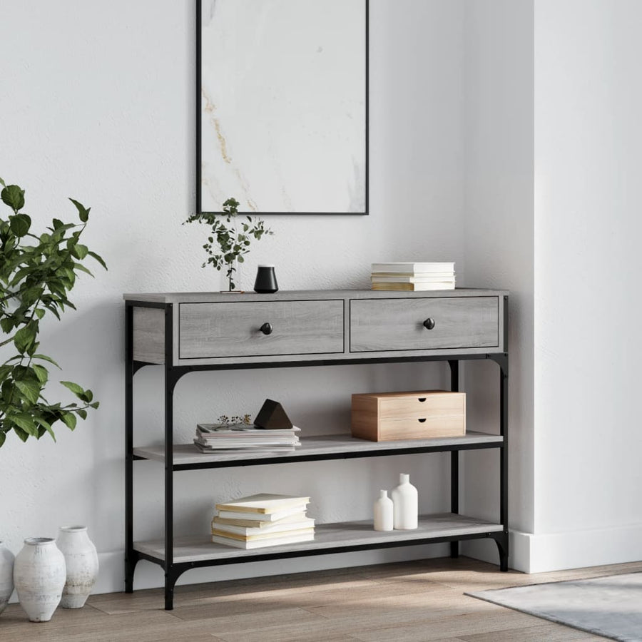 Wandtafel Bewerkt Hout Eikenkleurig 100 x 25 x 75 cm Grijs sonoma