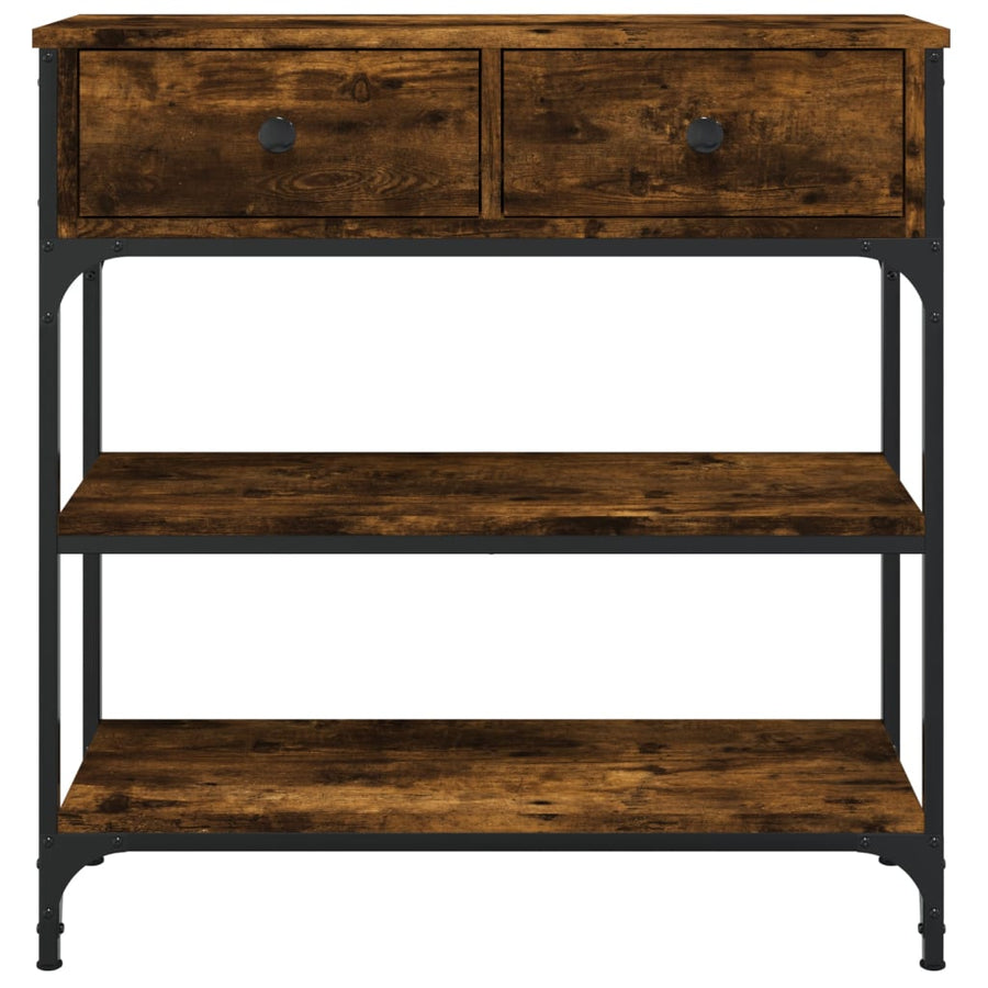 Wandtafel 72,5X25X75 Cm Bewerkt Hout Gerookt Eikenkleurig