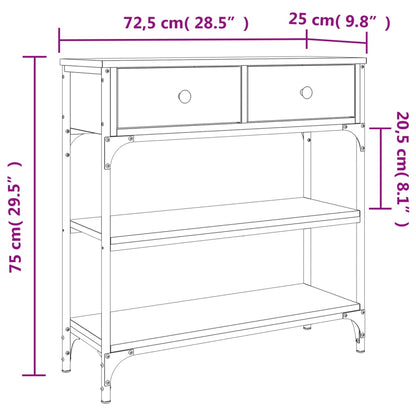 Wandtafel 72,5X25X75 Cm Bewerkt Hout Grijs Sonoma Eikenkleurig