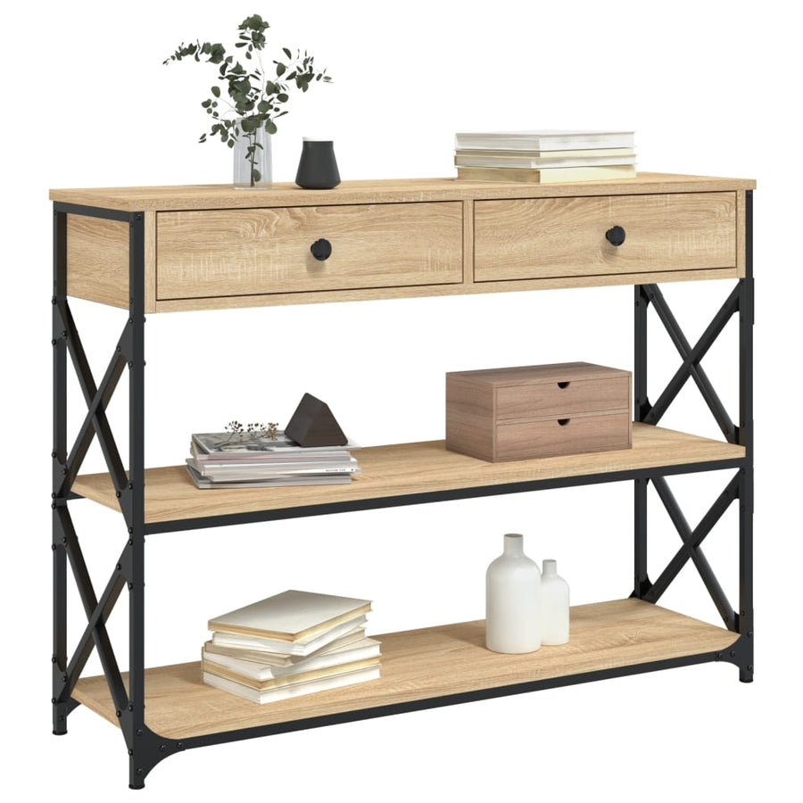Wandtafel 100X28X75 Cm Bewerkt Hout Sonoma Eikenkleurig 100 x 28 x 75 cm
