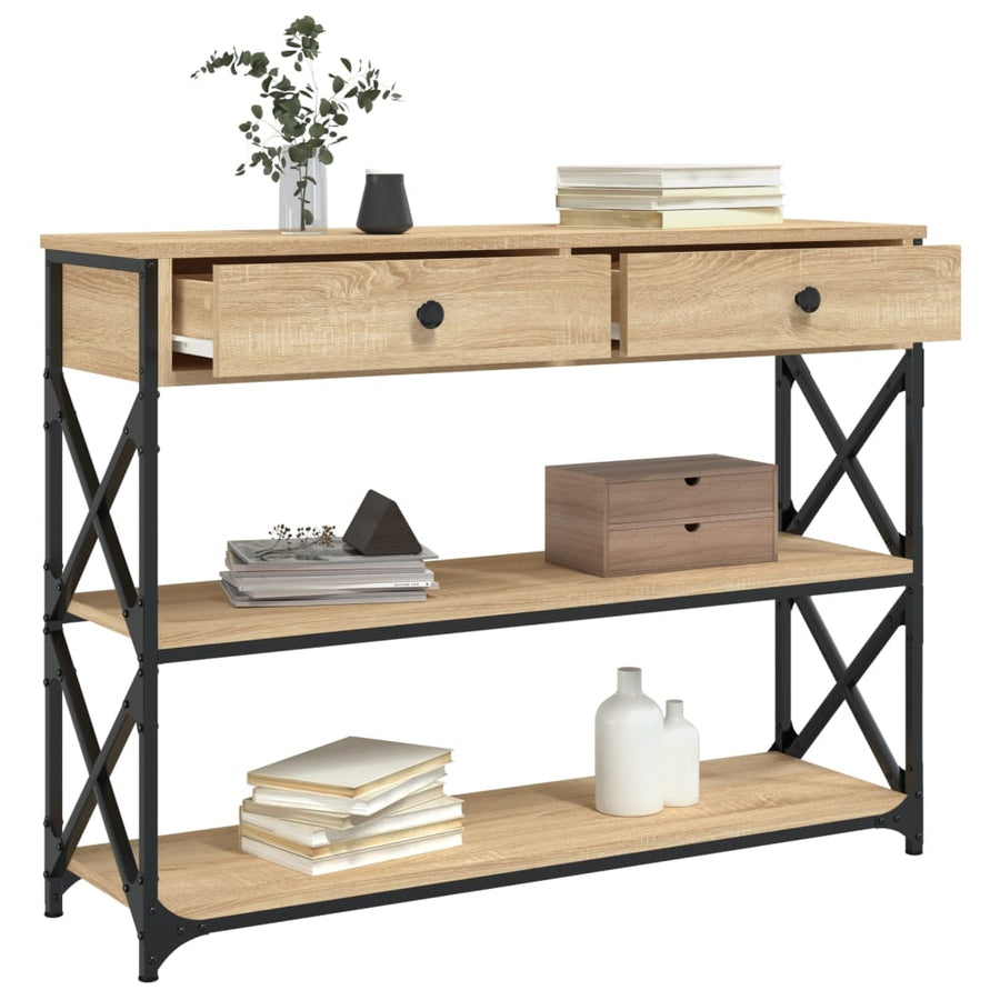 Wandtafel 100X28X75 Cm Bewerkt Hout Sonoma Eikenkleurig 100 x 28 x 75 cm