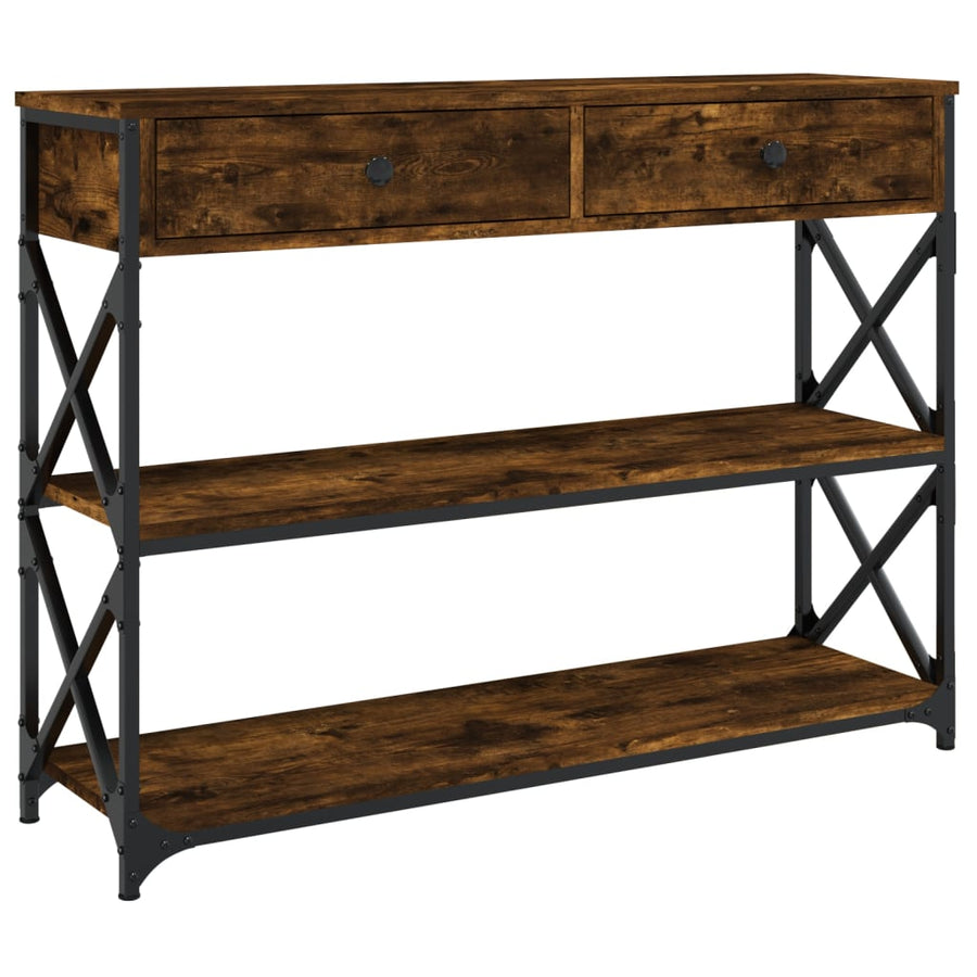 Wandtafel 100X28X75 Cm Bewerkt Hout Kleurig Gerookt eiken
