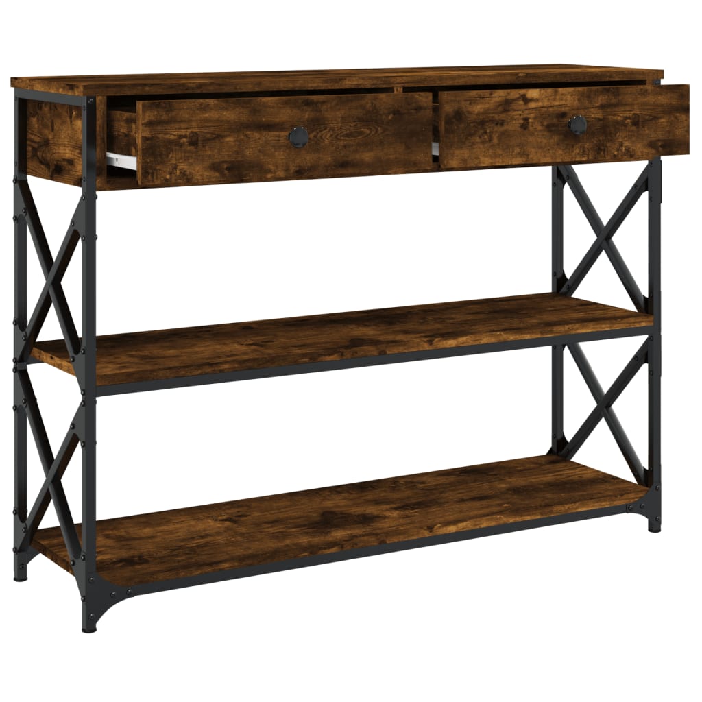 Wandtafel 100X28X75 Cm Bewerkt Hout Kleurig Gerookt eiken
