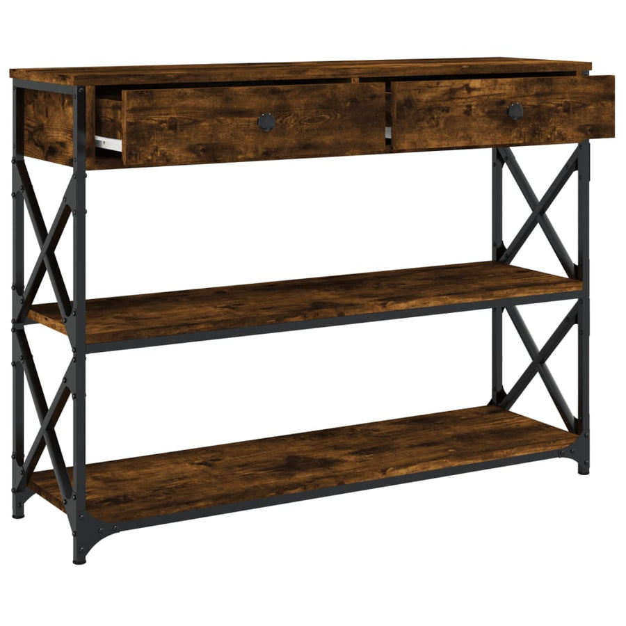 Wandtafel 100X28X75 Cm Bewerkt Hout Kleurig Gerookt eiken