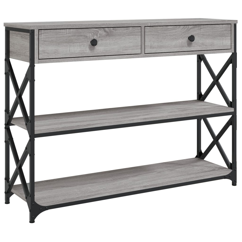 Wandtafel Bewerkt Hout Eikenkleurig 100 x 28 x 75 cm Grijs sonoma