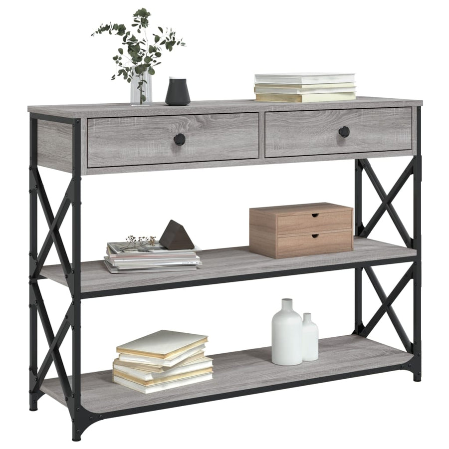Wandtafel Bewerkt Hout Eikenkleurig 100 x 28 x 75 cm Grijs sonoma