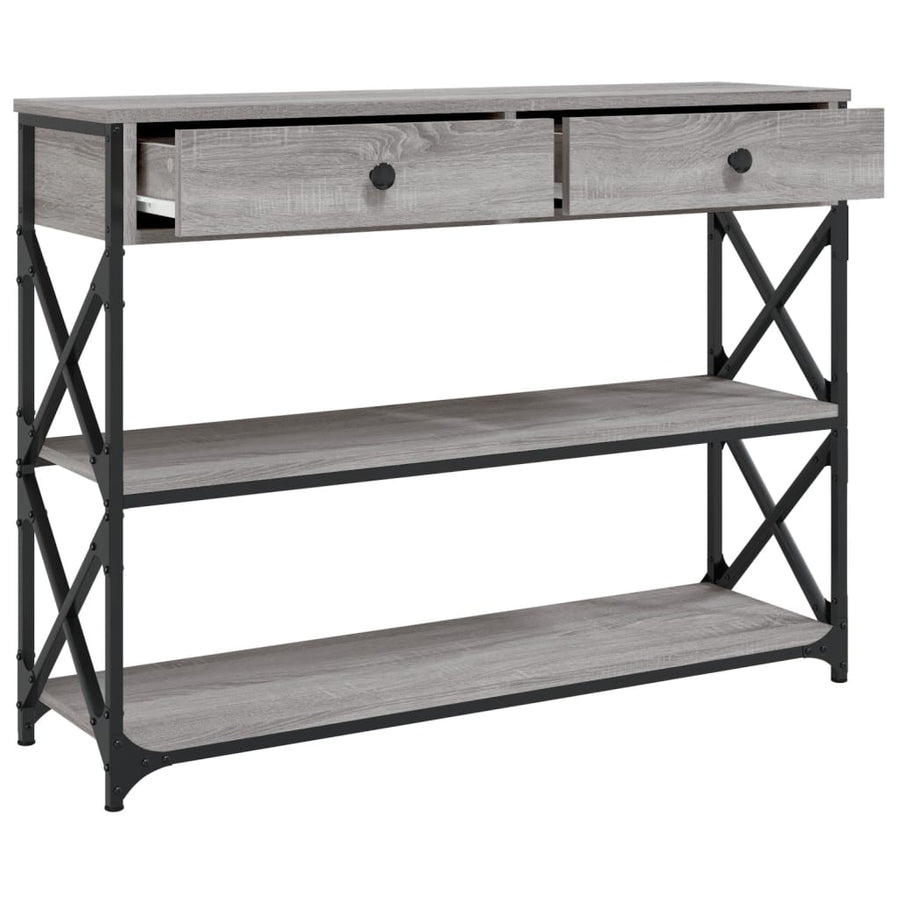 Wandtafel Bewerkt Hout Eikenkleurig 100 x 28 x 75 cm Grijs sonoma