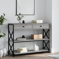 Wandtafel 100x28x75 cm bewerkt hout grijs sonoma eikenkleurig