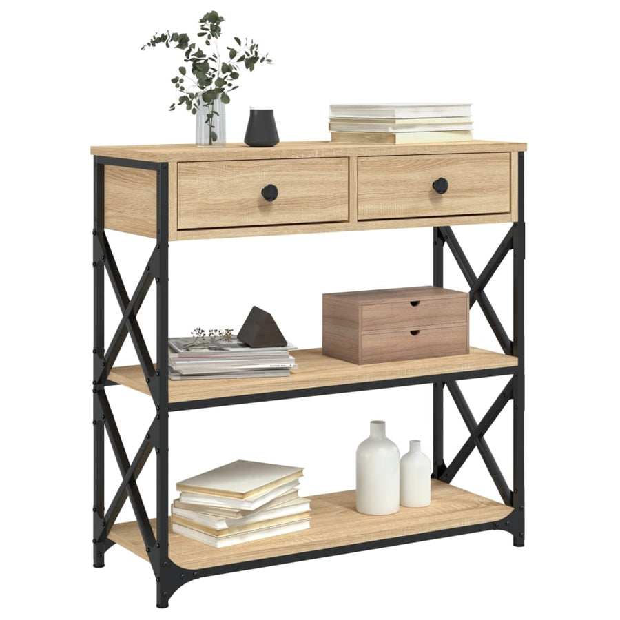 Wandtafel 75X28X75 Cm Bewerkt Hout Sonoma Eikenkleurig
