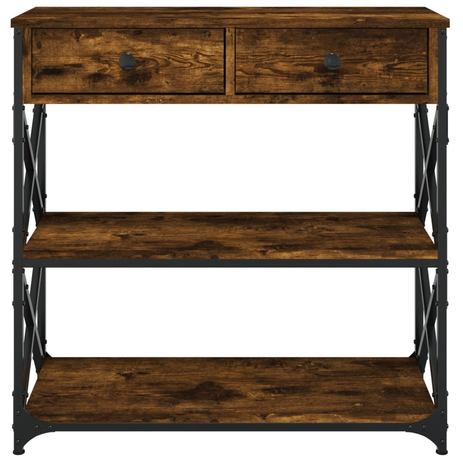 Wandtafel 75X28X75 Cm Bewerkt Hout Gerookt Eikenkleurig