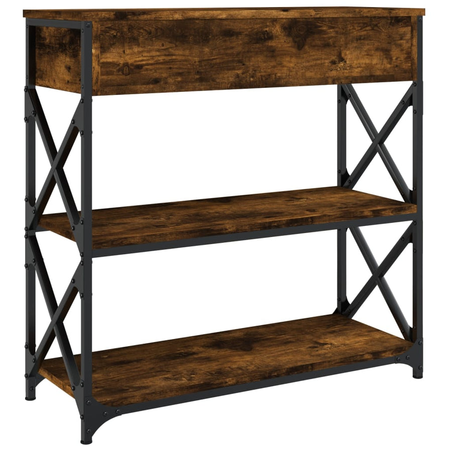 Wandtafel 75X28X75 Cm Bewerkt Hout Gerookt Eikenkleurig