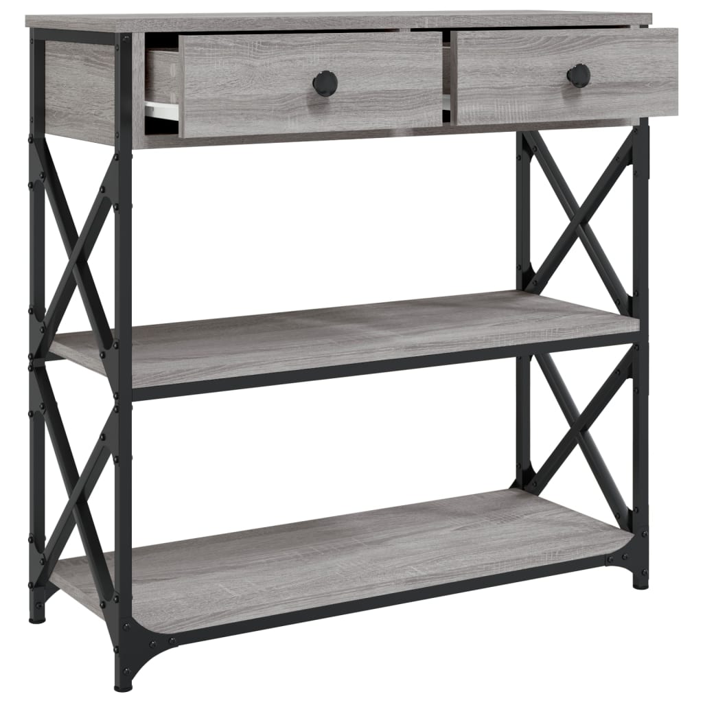 Wandtafel Bewerkt Hout Eikenkleurig 1 75 x 28 x 75 cm Grijs sonoma