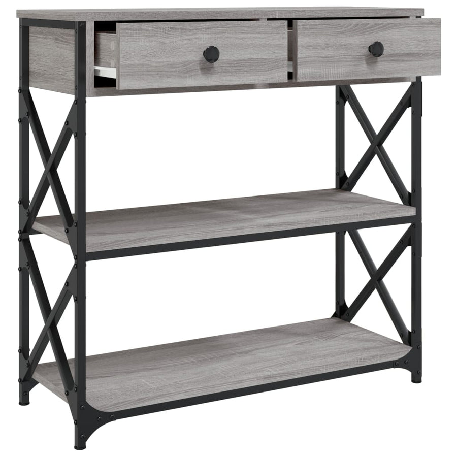 Wandtafel Bewerkt Hout Eikenkleurig 1 75 x 28 x 75 cm Grijs sonoma