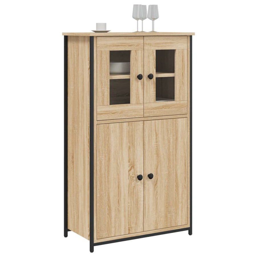 Hoge Kast 62X32X106,5 Cm Bewerkt Hout Sonoma Eikenkleurig