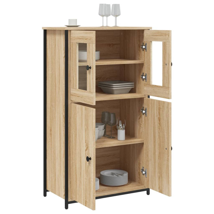 Hoge Kast 62X32X106,5 Cm Bewerkt Hout Sonoma Eikenkleurig