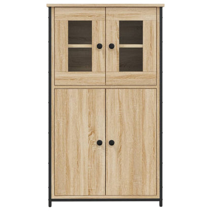 Hoge Kast 62X32X106,5 Cm Bewerkt Hout Sonoma Eikenkleurig